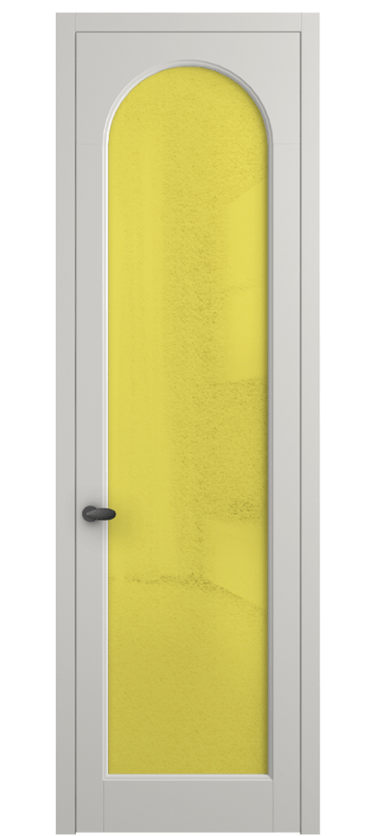 Межкомнатная дверь Palazzo 6804 Матовый серый Фактурное жёлтое стекло "Лёд", триплекс Цена 5500 Br | Volhovec
