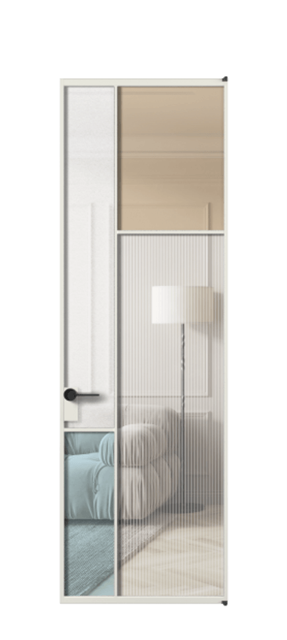 Межкомнатная дверь Mosaic АЛПЛ041.11 Алюминий серый Комбинация стекол Группы 1 и Группы 3 Цена 8880 Br | Volhovec