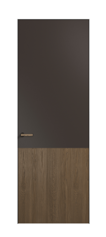 Межкомнатная дверь Velvet 8204 Дуб джутовый матовый - Матовый антрацит. Цена 6600  | Volhovec