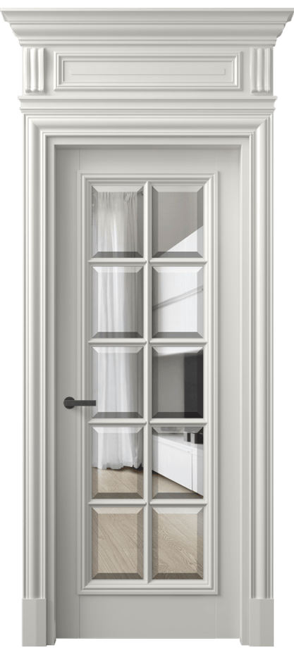 Межкомнатная дверь Антик 7310 Матовый серый Прозрачное стекло с фацетом Цена 10020 Br | Volhovec