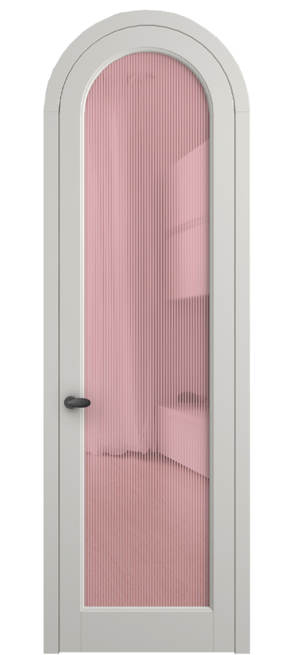 Межкомнатная дверь Palazzo 6814 Матовый серый Рифлёное розовое стекло "Дюна", триплекс Цена 7000 Br | Volhovec