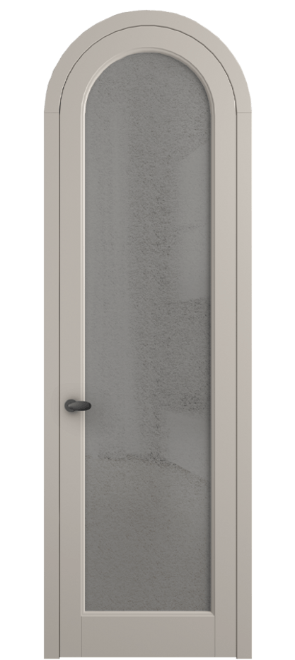 Межкомнатная дверь Палаццо 6814 Матовый светло-бежевый Фактурное серое стекло "Лёд", триплекс Цена 7200 Br | Volhovec