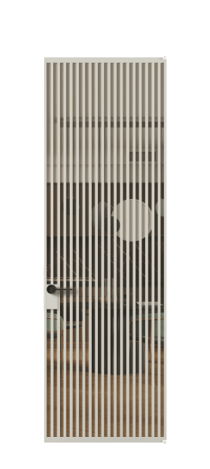 Алюминиевая дверь АЛПЛ040.06 Алюминий тёплый серый Прозрачное оранжевое стекло, триплекс Цена 12330  | Volhovec