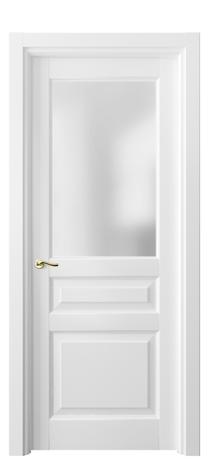 Межкомнатная дверь Лигнум 0710 Матовый белоснежный Сатинированное стекло Цена 5300 Br | Volhovec
