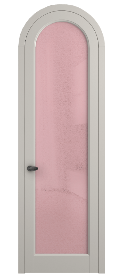 Межкомнатная дверь Palazzo 6814 Матовый облачно-серый Фактурное розовое стекло "Лёд", триплекс Цена 7000 Br | Volhovec