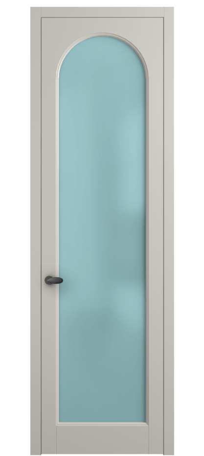 Межкомнатная дверь Palazzo 6804 Матовый облачно-серый Сатинированное голубое стекло, триплекс Цена 5200 Br | Volhovec