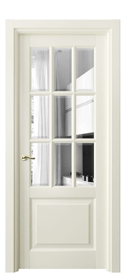 Межкомнатная дверь Лигнум 0748 Матовый молочно-белый Двустороннее зеркало с фацетом, триплекс Цена 6420 Br | Volhovec