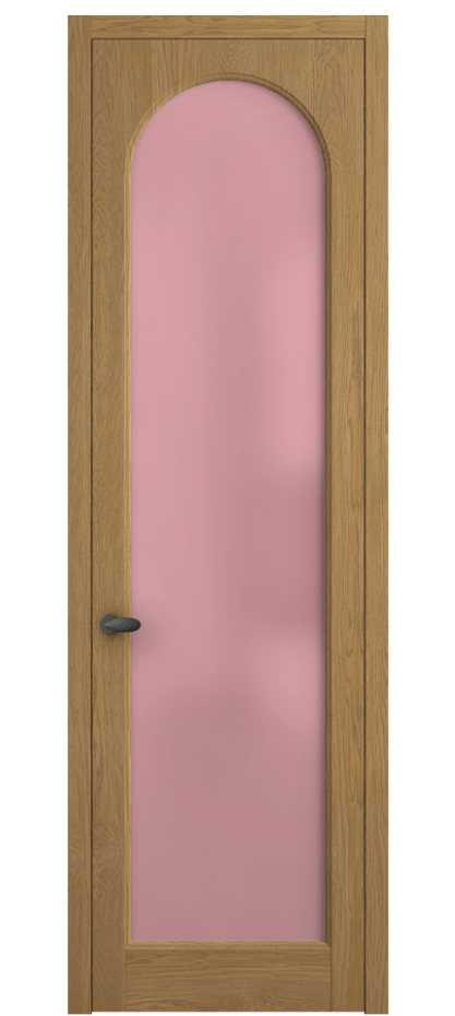 Межкомнатная дверь Palazzo 6804 Дуб солнечный матовый Сатинированное розовое стекло, триплекс Цена 7900 Br | Volhovec