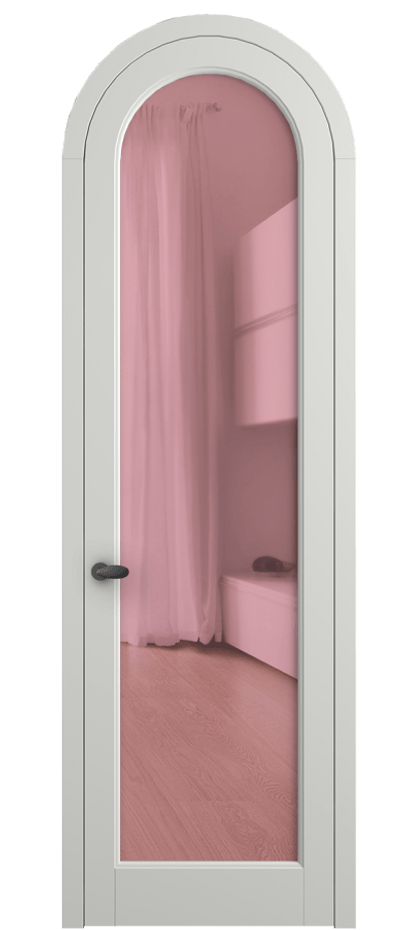 Межкомнатная дверь Palazzo 6814 Матовый светло-серый Прозрачное розовое стекло, триплекс Цена 6700 Br | Volhovec