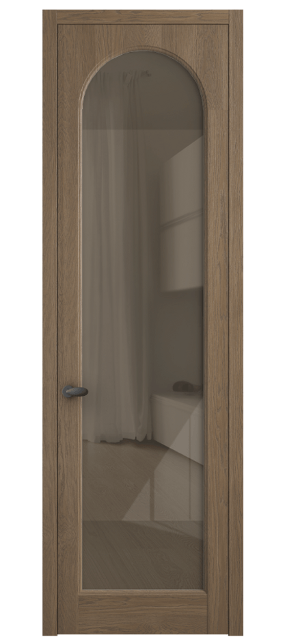 Межкомнатная дверь Palazzo 6804 Дуб джутовый матовый Рефлективное бронзовое стекло "Stopsol", калёное Цена 8400 Br | Volhovec