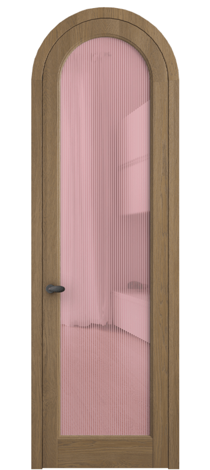 Межкомнатная дверь Палаццо 6814 Дуб мускатный матовый Рифлёное розовое стекло "Дюна", триплекс Цена 11400 Br | Volhovec