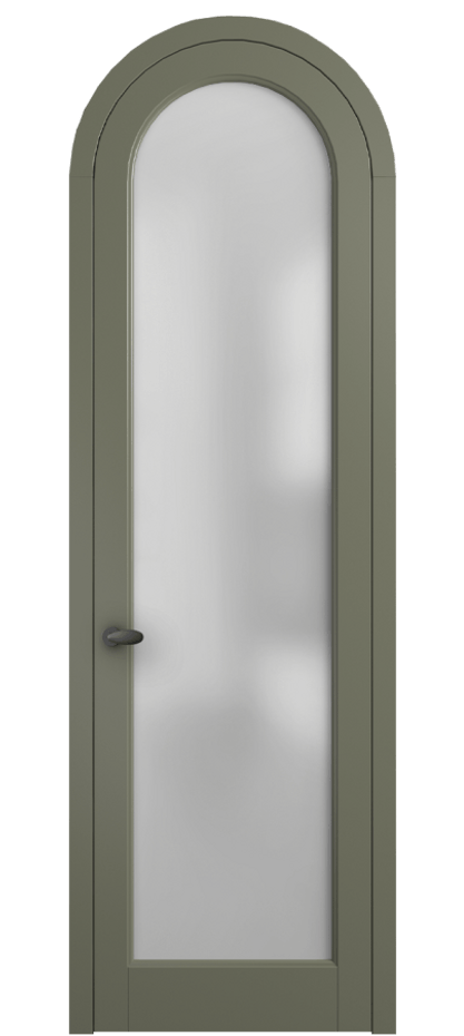 Межкомнатная дверь Palazzo 6814 Матовый оливковый тёмный Сатинированное стекло Цена 6700 Br | Volhovec