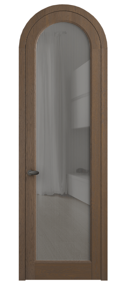 Межкомнатная дверь Palazzo 6814 Дуб туманный матовый Рифлёное серое стекло "Дюна", триплекс Цена 11400 Br | Volhovec