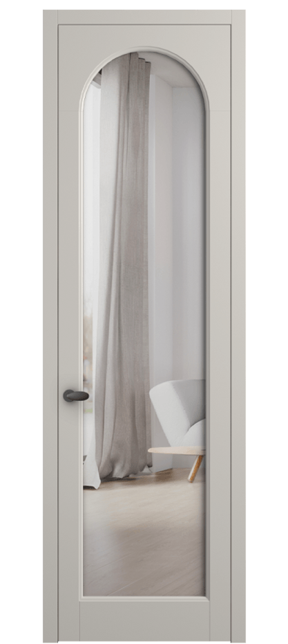 Межкомнатная дверь Палаццо 6804 Матовый облачно-серый Двустороннее зеркало, триплекс Цена 5300 Br | Volhovec