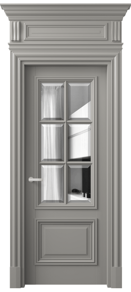 Межкомнатная дверь Антик 7312 Матовый нейтральный серый Двустороннее зеркало с фацетом, триплекс Цена 9820 Br | Volhovec