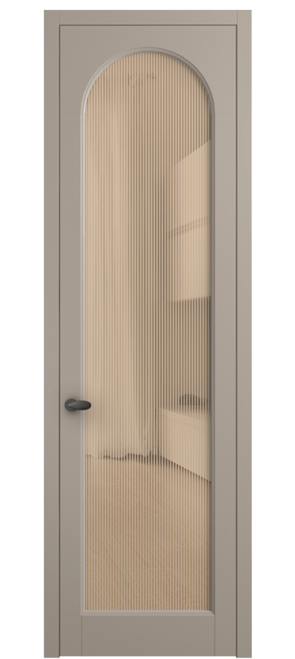Межкомнатная дверь Palazzo 6804 Матовый бисквитный Рифлёное оранжевое стекло "Дюна", триплекс Цена 5500 Br | Volhovec
