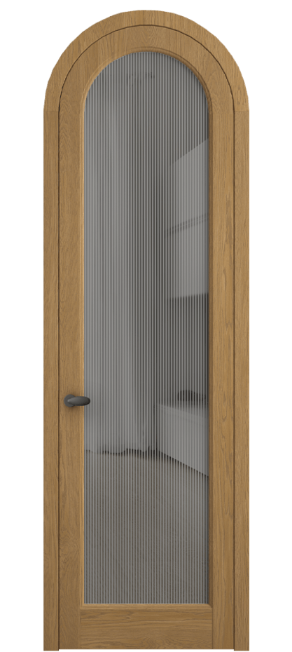 Межкомнатная дверь Palazzo 6814 Дуб солнечный матовый Рифлёное серое стекло "Дюна", триплекс Цена 11400 Br | Volhovec