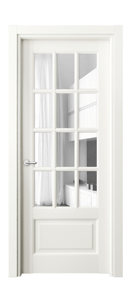 Межкомнатная дверь Toscana Grigliato 6313 Бук жемчуг Прозрачное стекло Цена 6110 Br | Volhovec