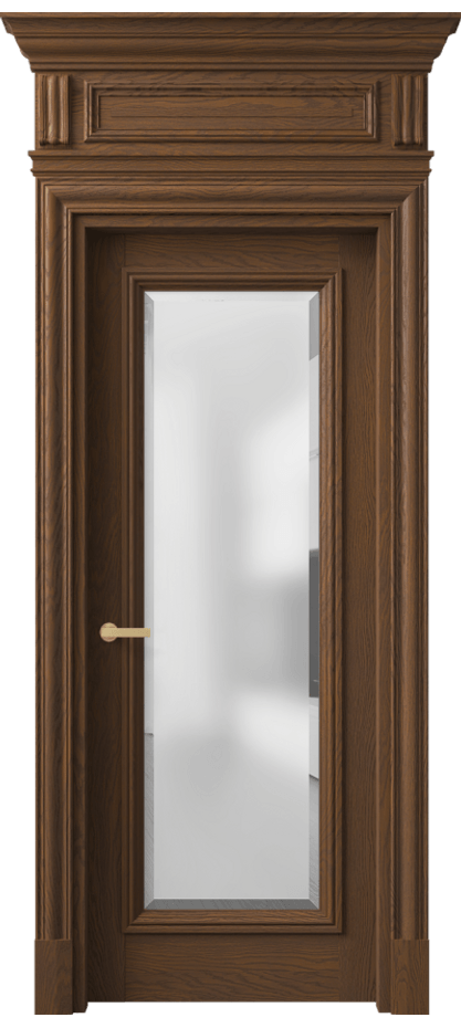 Межкомнатная дверь Antique 7300 Дуб каштановый матовый Сатинированное стекло с фацетом, 6 мм Цена 10740 Br | Volhovec