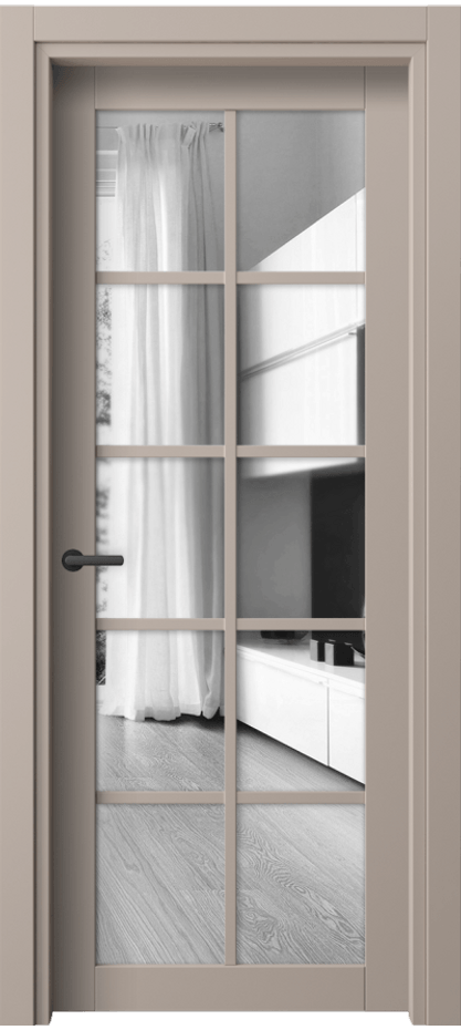 Межкомнатная дверь Neo 2106 ПЭТ серо-коричневый  Двустороннее зеркало, триплекс, 6 мм Цена 1530 Br | Volhovec