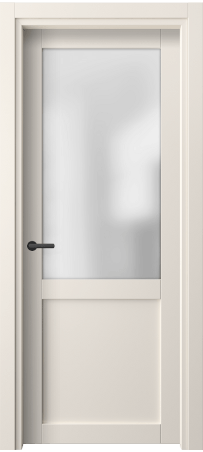 Межкомнатная дверь Нео 2122 ПЭТ кремово-белый Сатинированное стекло Цена 1631 Br | Volhovec