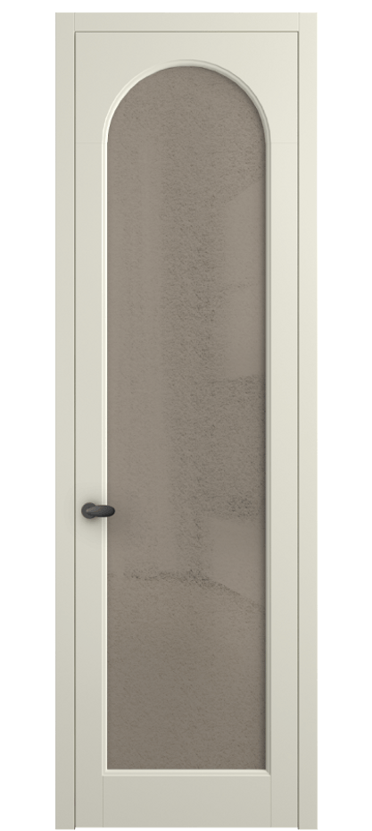 Межкомнатная дверь Палаццо 6804 Матовый молочно-белый Фактурное бронзовое стекло "Лёд", триплекс Цена 5500 Br | Volhovec