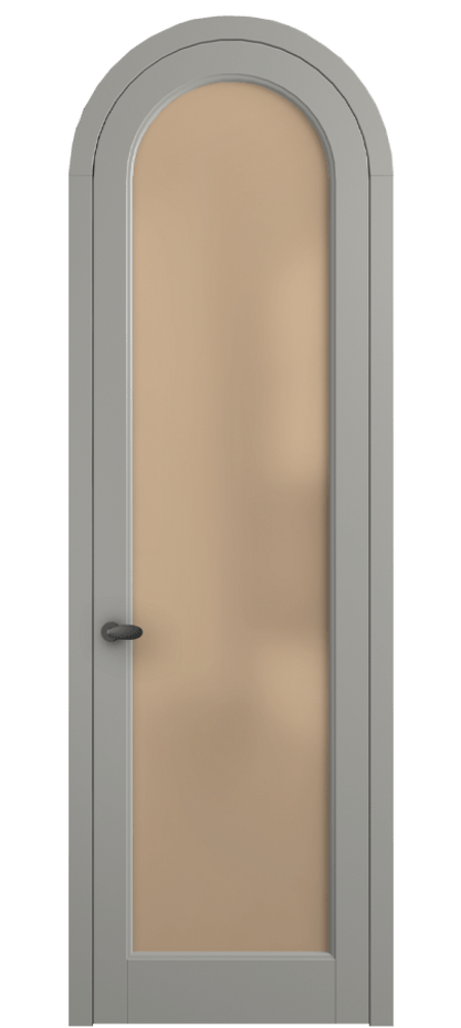 Межкомнатная дверь Palazzo 6814 Матовый нейтральный серый Сатинированное оранжевое стекло, триплекс Цена 6700 Br | Volhovec