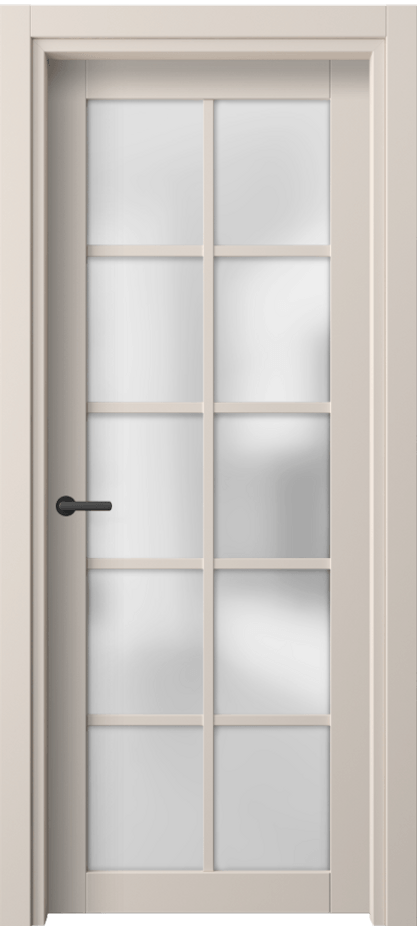 Межкомнатная дверь Нео 2106 ПЭТ пудровый бежевый Сатинированное стекло Цена 1650 Br | Volhovec