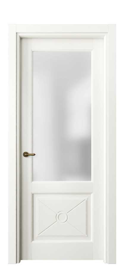 Межкомнатная дверь Тоскана Литера 6362 Матовый жемчужный Сатинированное стекло Цена 5570 Br | Volhovec
