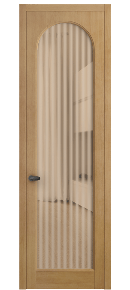 Межкомнатная дверь Palazzo 6804 Бук натуральный матовый Рифлёное оранжевое стекло "Дюна", триплекс Цена 6800 Br | Volhovec