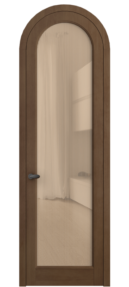 Межкомнатная дверь Палаццо 6814 Бук тёмный матовый Рифлёное оранжевое стекло "Дюна", триплекс Цена 9500 Br | Volhovec