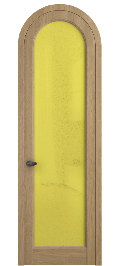 Межкомнатная дверь Palazzo 6814 Дуб соломенный матовый Фактурное жёлтое стекло "Лёд", триплекс, 8 мм Цена 10700.3044 Br | Volhovec