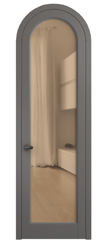 Межкомнатная дверь Palazzo 6814 Матовый классический серый Прозрачное оранжевое стекло, триплекс Цена 6700 Br | Volhovec