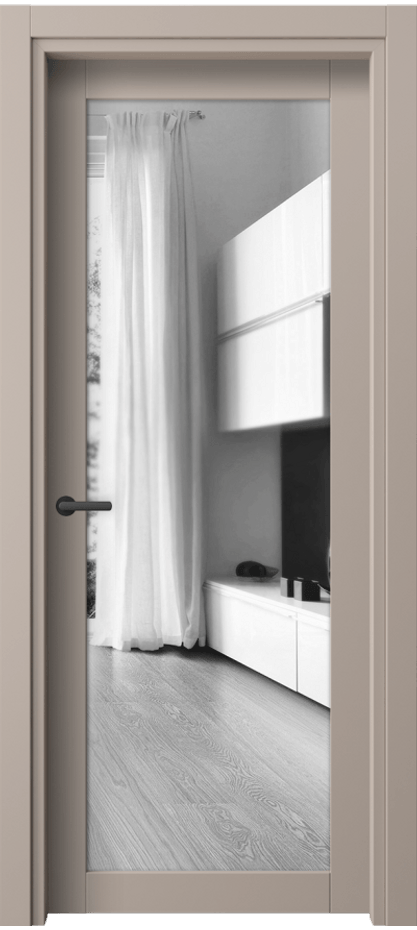 Межкомнатная дверь Neo 2102 ПЭТ серо-коричневый  Двустороннее зеркало, триплекс, 6 мм Цена 1360 Br | Volhovec