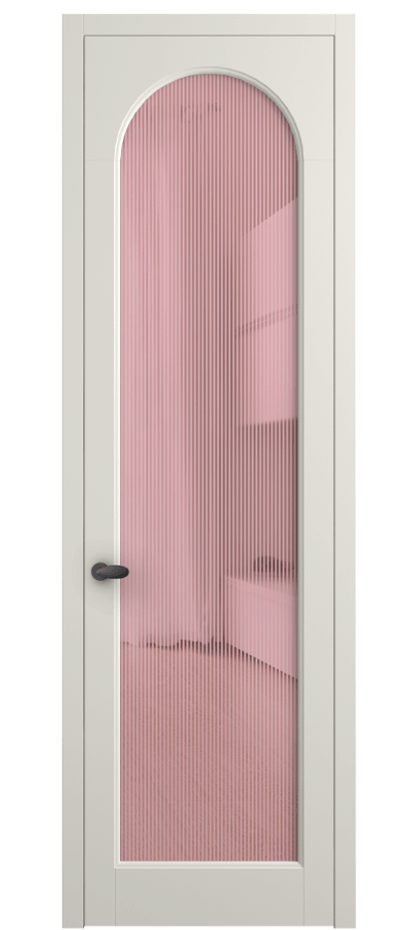 Межкомнатная дверь Palazzo 6804 Матовый жемчужный Рифлёное розовое стекло "Дюна", триплекс Цена 5500 Br | Volhovec
