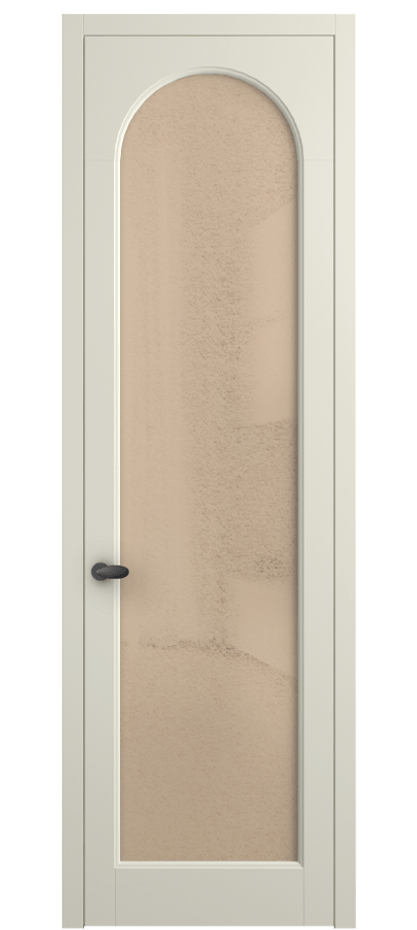 Межкомнатная дверь Палаццо 6804 Матовый молочно-белый Фактурное оранжевое стекло "Лёд", триплекс Цена 5500 Br | Volhovec