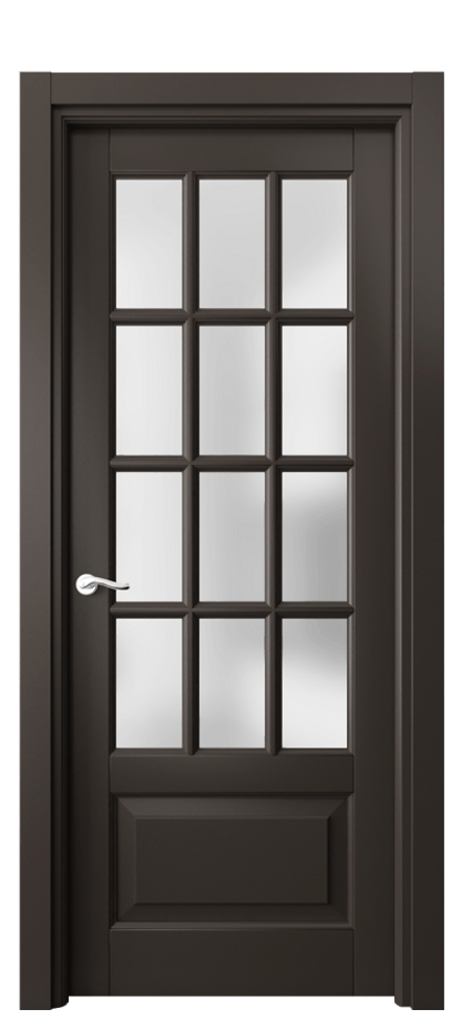 Межкомнатная дверь Лигнум 0728 Матовый антрацит Сатинированное стекло Цена 6200 Br | Volhovec