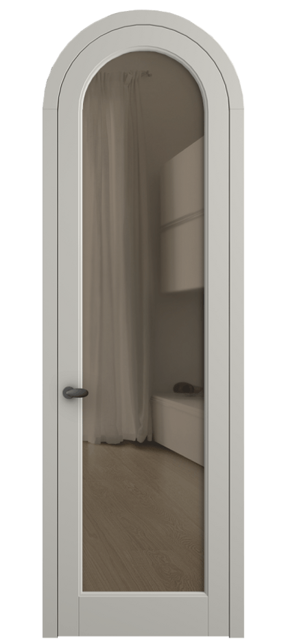 Межкомнатная дверь Палаццо 6814 Матовый тёплый серый Прозрачное бронзовое стекло, триплекс Цена 6700 Br | Volhovec