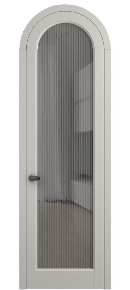 Межкомнатная дверь Palazzo 6814 Матовый облачно-серый Рифлёное серое стекло "Moru", триплекс, 8 мм Цена 6700 Br | Volhovec