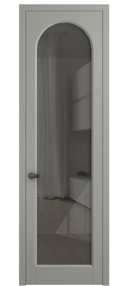 Межкомнатная дверь Palazzo 6804 Матовый нейтральный серый Рефлективное серое стекло "Stopsol", калёное Цена 5600 Br | Volhovec
