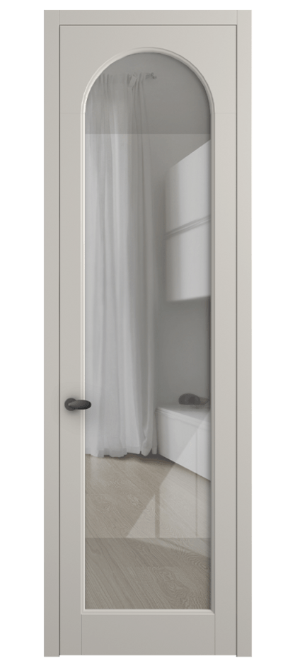 Межкомнатная дверь Палаццо 6804 Матовый облачно-серый Рефлективное прозрачное стекло "Стопсол", калёное Цена 5600 Br | Volhovec