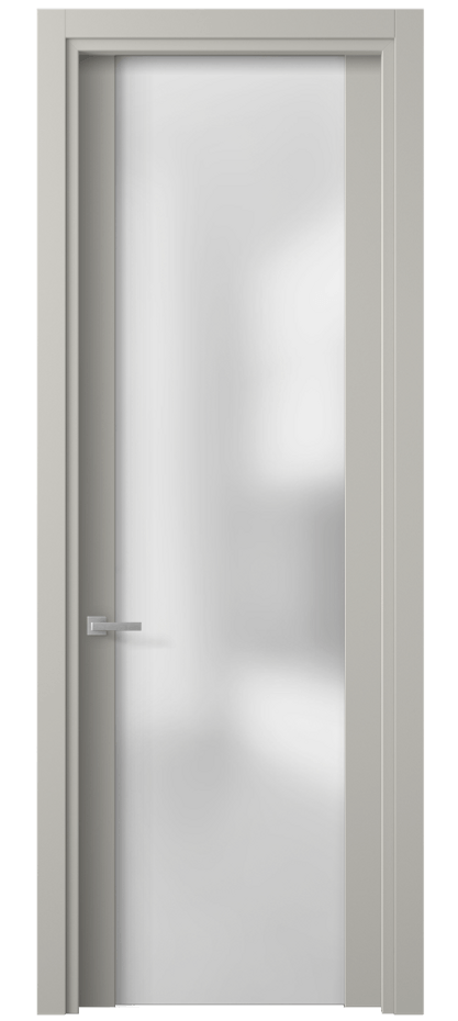 Межкомнатная дверь Planum 4114 Матовый тёплый серый Сатинированное стекло Цена 2380 Br | Volhovec