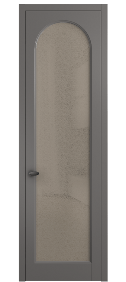 Межкомнатная дверь Palazzo 6804 Матовый классический серый Фактурное бронзовое стекло "Лёд", триплекс Цена 5500 Br | Volhovec