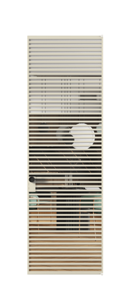 Алюминиевая дверь АЛПЛ040.07 Алюминий бежево-серый Прозрачное стекло "Crystal Vision", калёное Цена 12761  | Volhovec