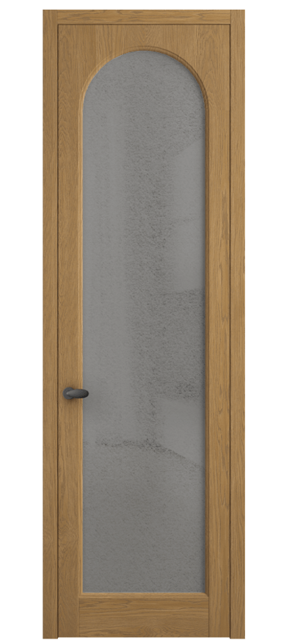 Межкомнатная дверь Палаццо 6804 Дуб солнечный матовый Фактурное серое стекло "Лёд", триплекс Цена 8200 Br | Volhovec