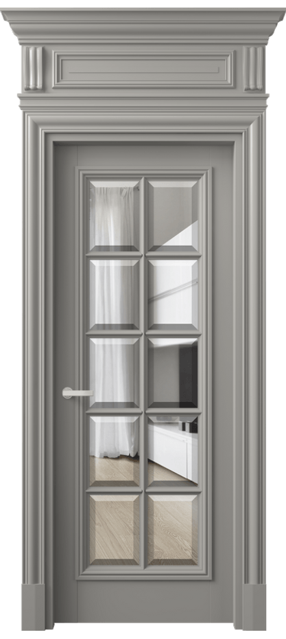 Межкомнатная дверь Antique 7310 Бук нейтральный серый Прозрачное стекло с фацетом, 6 мм Цена 7430 Br | Volhovec