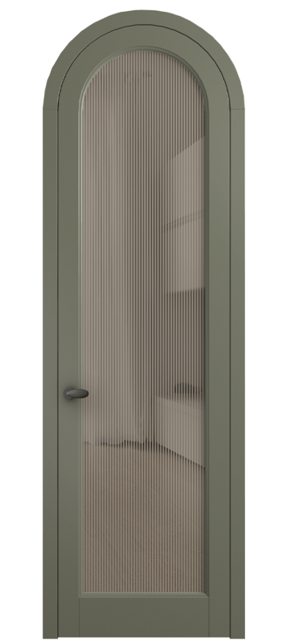 Межкомнатная дверь Palazzo 6814 Матовый оливковый тёмный Рифлёное бронзовое стекло "Дюна", триплекс, 8 мм Цена 6600 Br | Volhovec