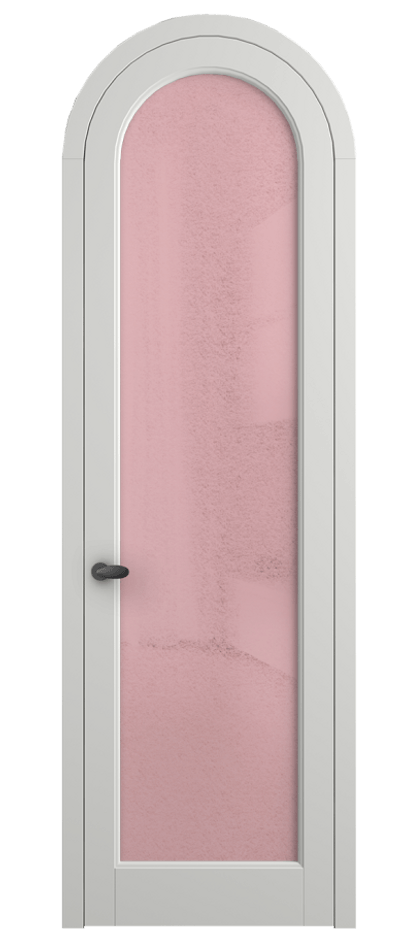 Межкомнатная дверь Палаццо 6814 Матовый светло-серый Фактурное розовое стекло "Лёд", триплекс Цена 7000 Br | Volhovec