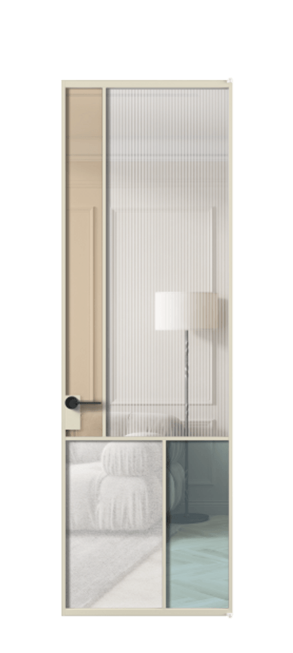 Межкомнатная дверь Mosaic АЛПЛ041.20 Алюминий бежево-серый Комбинация стекол Группы 1 и Группы 3 Цена 9190 Br | Volhovec