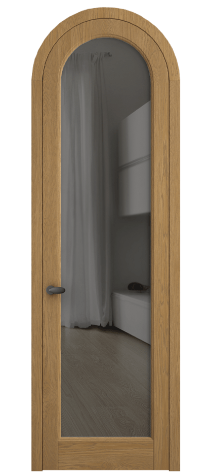 Межкомнатная дверь Palazzo 6814 Дуб солнечный матовый Прозрачное серое стекло, триплекс Цена 11000 Br | Volhovec